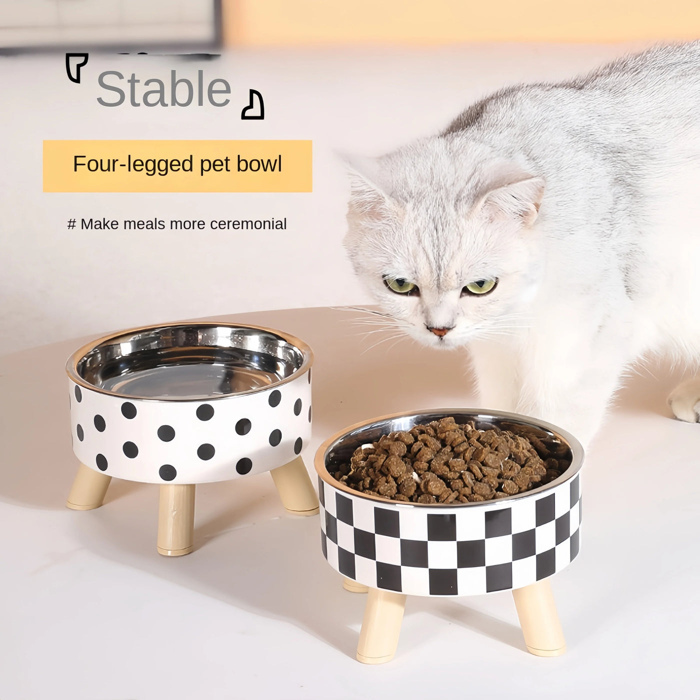 Anti-Choking Elevated Cat Feeder Bowl with Stand AliExpress