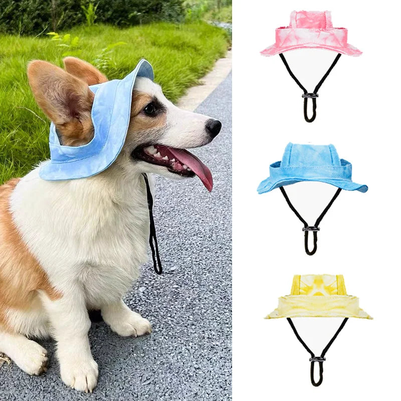 Pets Hat with Ear Holes Adjustable Baseball for Medium Small Dogs Summer Dye Cats Sun Cap Pet Outdoor Hat Supplies Poochi Paws