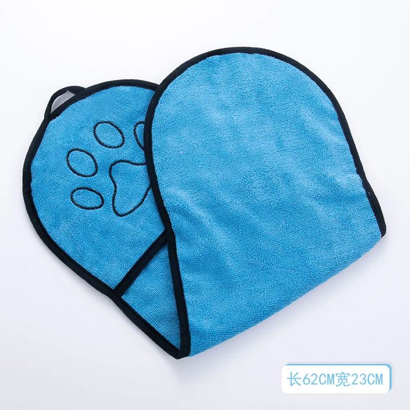 Soft Dog Bath Robe Towel Quick Dry Pet Towel Fiber Absorbent Cat Bath Towel Convenient Pet Cleaning Washcloth Dog Accessories - Poochi Paws