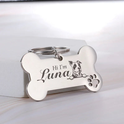 Personalized Bone Dog Collar Tag