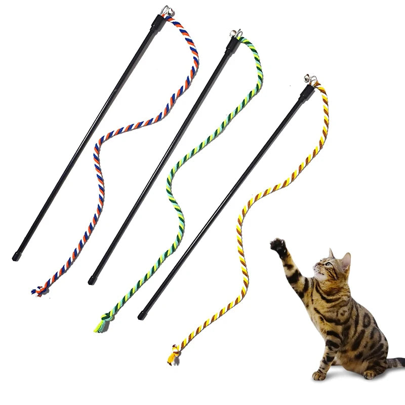 Interactive Cat Teasing Rod with Rope Toy AliExpress