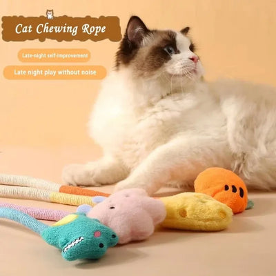 Bite-Resistant Cotton Rope Cat Scratcher Toy AliExpress