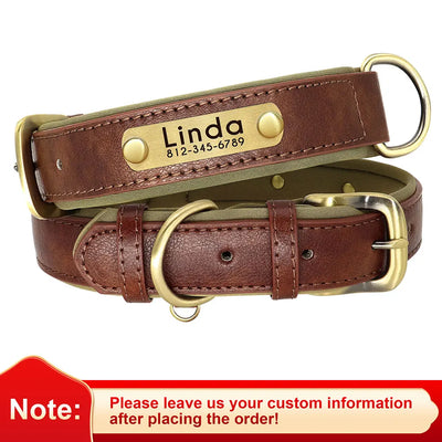 Custom Leather Dog ID Collar