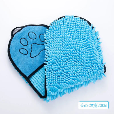 Soft Dog Bath Robe Towel Quick Dry Pet Towel Fiber Absorbent Cat Bath Towel Convenient Pet Cleaning Washcloth Dog Accessories - Poochi Paws