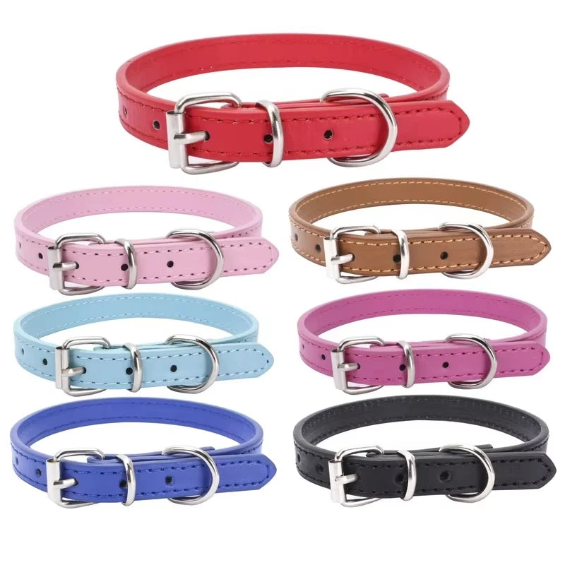 Adjustable Leather Dog Collar