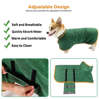 Microfiber Quick-Dry Dog Bathrobe