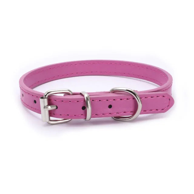 Adjustable Leather Dog Collar