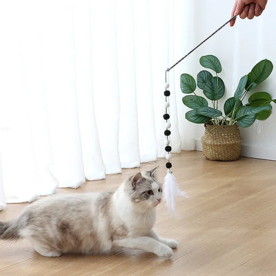 Interactive Feather Cat Teaser with Plush Ball AliExpress