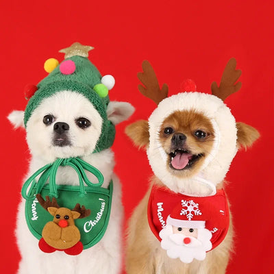 Christmas Pet Cat Dog Hat Santa Small Puppy Xmas Holiday Costume Ornaments Cosplay Props Caps 2025 Christmas Party Pet Supplies Poochi Paws