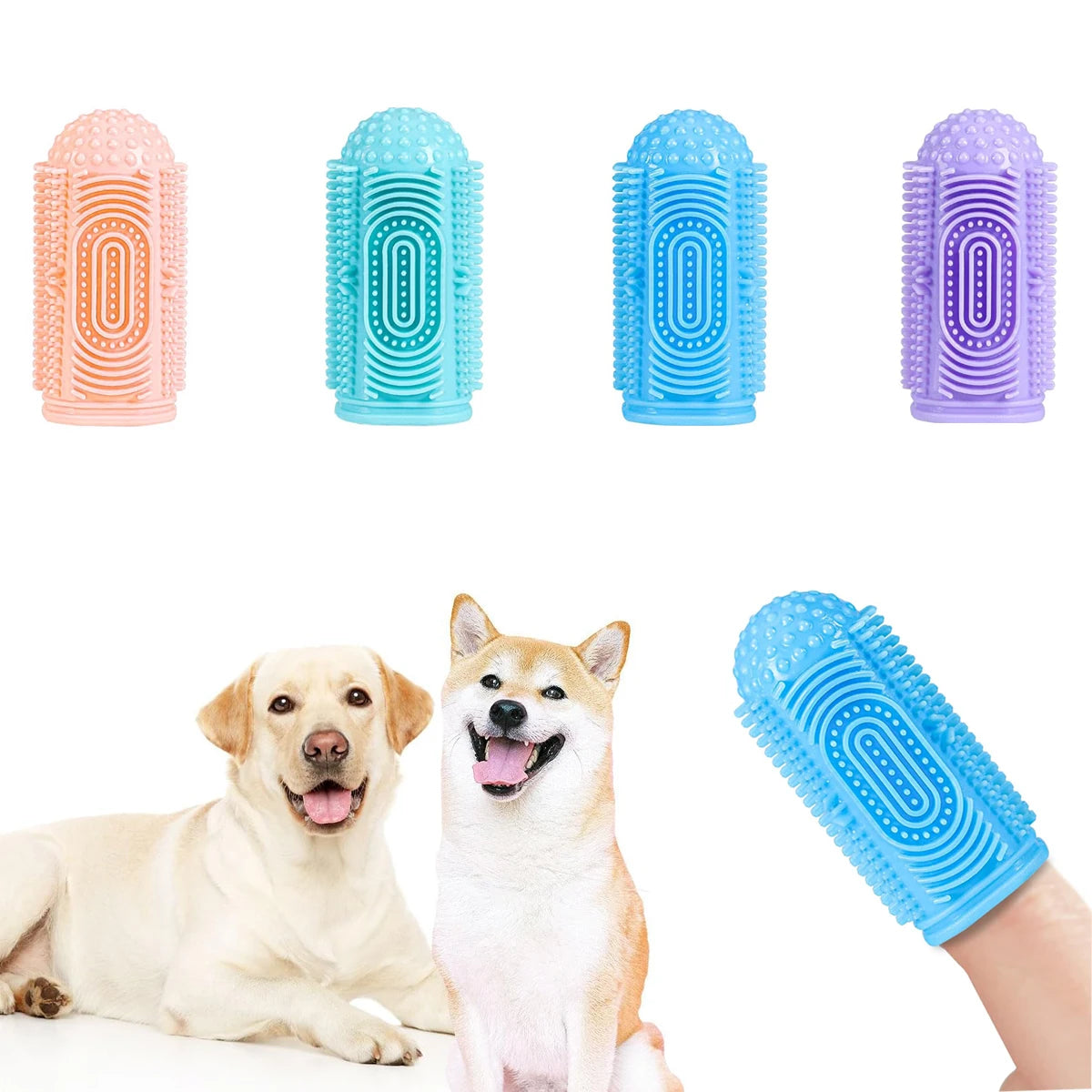 4-Pack Dog Finger Toothbrush Kit