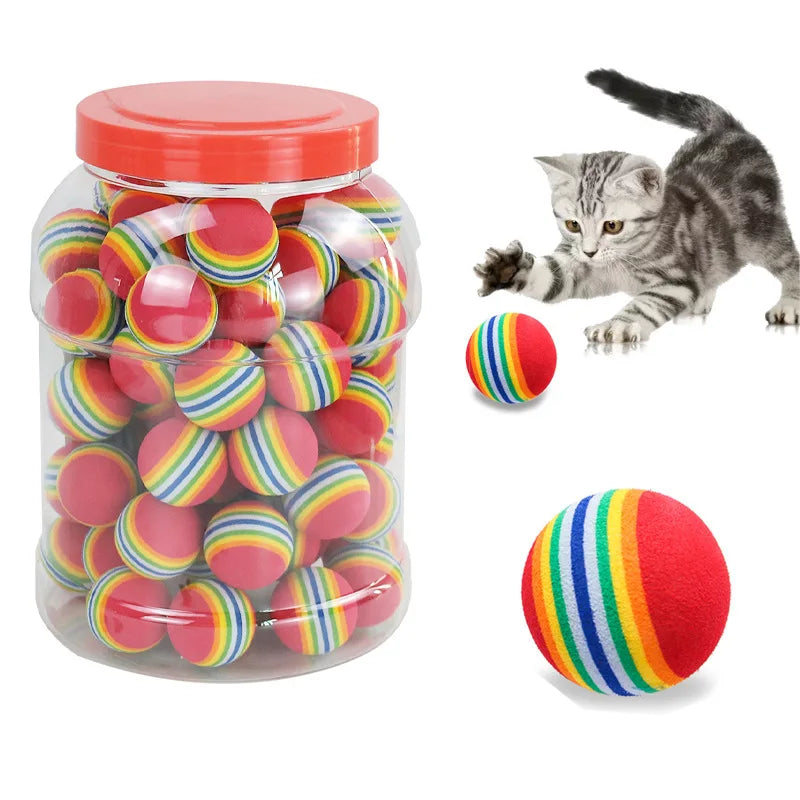 Rainbow Interactive Cat and Dog Chewing Rattle Ball AliExpress