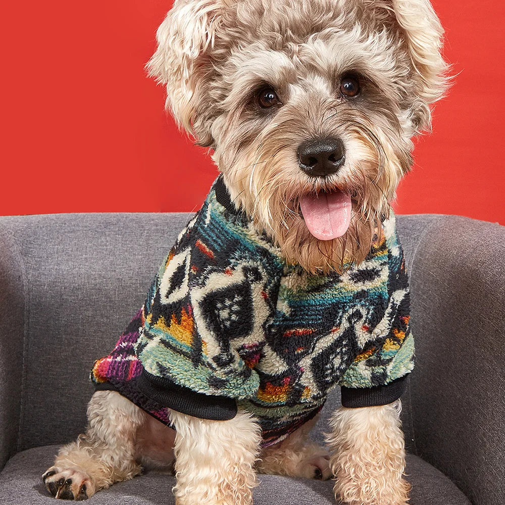 Totem Print Puppy Sweater – Warm Winter Hoodie for Small Dogs AliExpress