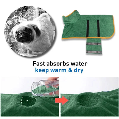 Microfiber Quick-Dry Dog Bathrobe