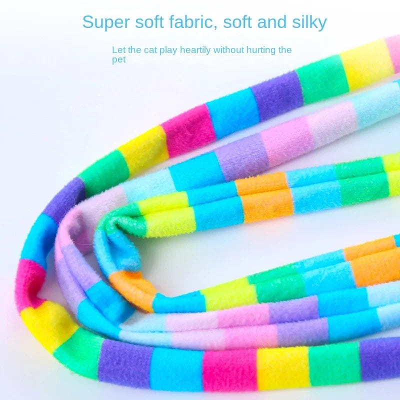 Rainbow Stripes Interactive Cat Toy with Bell AliExpress