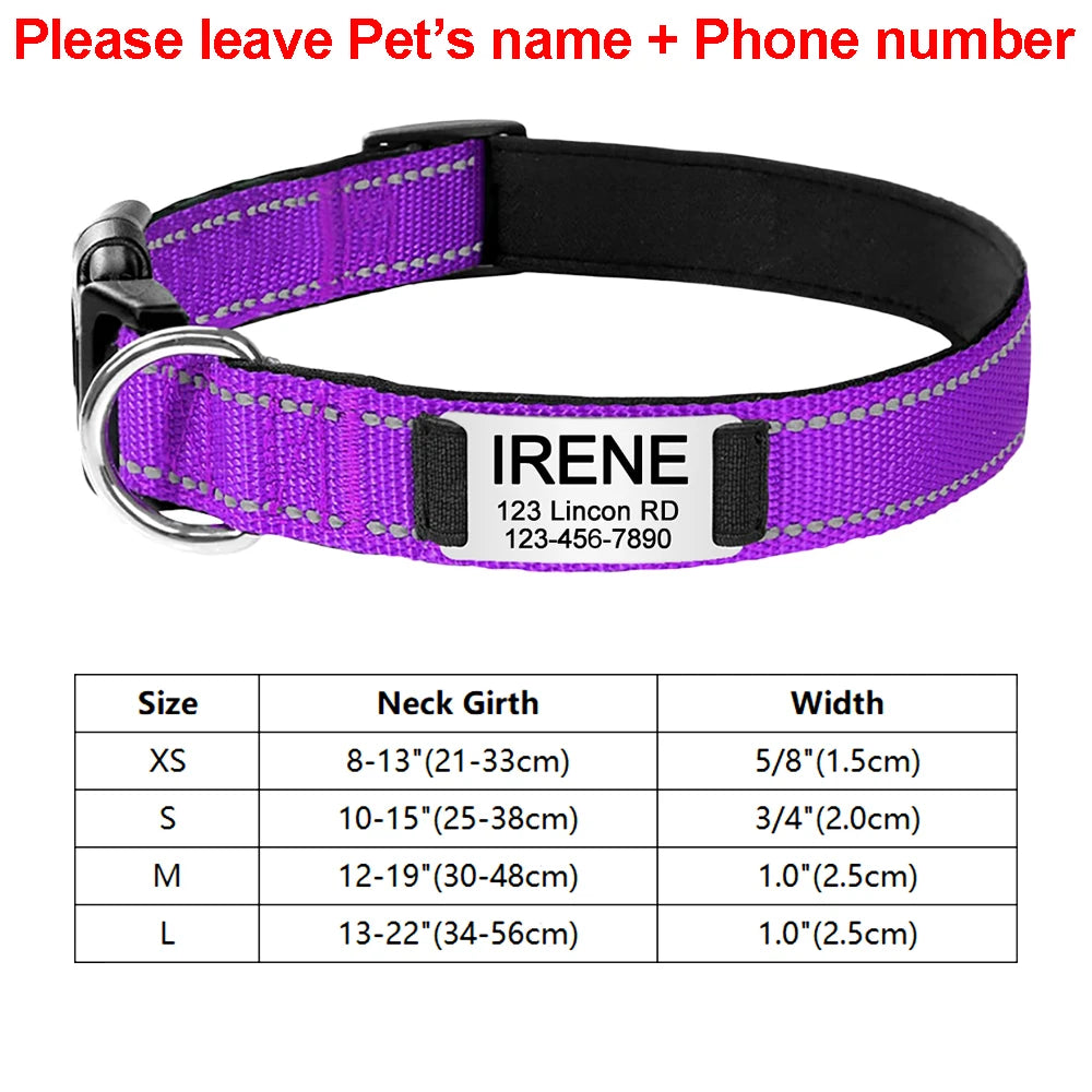 Personalized Reflective Dog Collar