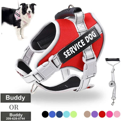 Custom Service Dog Harness Vest with ID tag