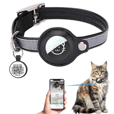 Reflective Cat Collar with Airtag Holder & QR Tag AliExpress