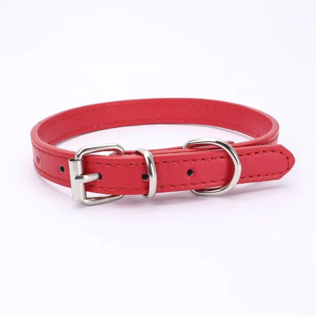 Adjustable Leather Dog Collar