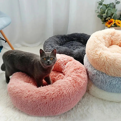 Soft Plush Round Cat Bed for Cozy Sleep AliExpress