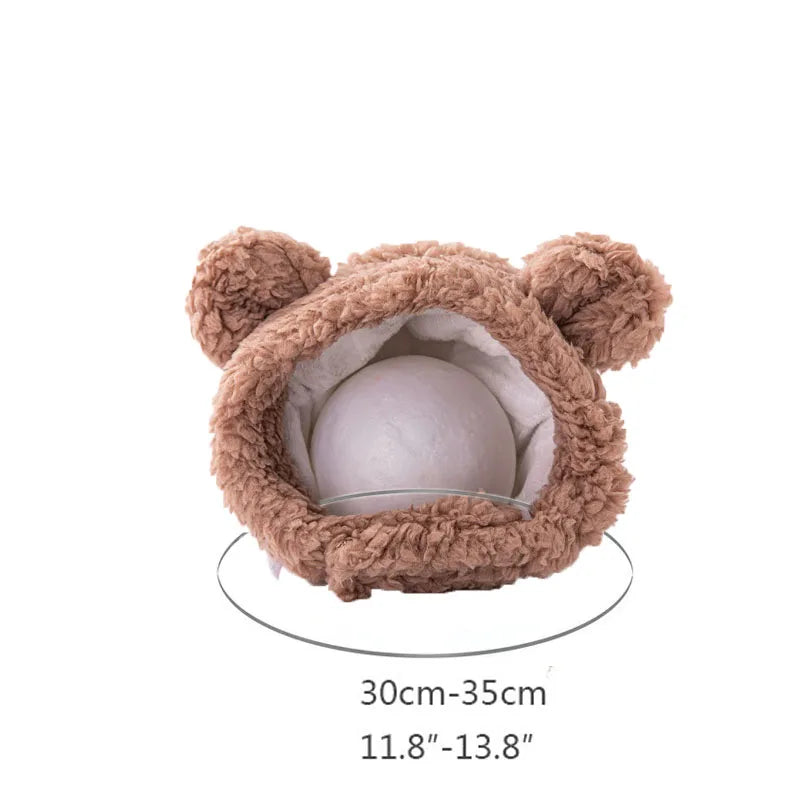 Cute Bear Rabbit Hooded Pet Cat Dog Accessories Cosplay Cat Hat Winter Lovely New Year Puppy Headgear Soft Velvet Pets Supplies Poochi Paws