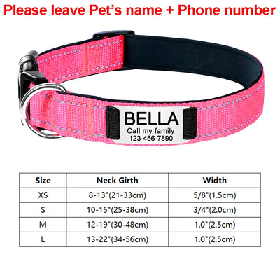 Personalized Reflective Dog Collar