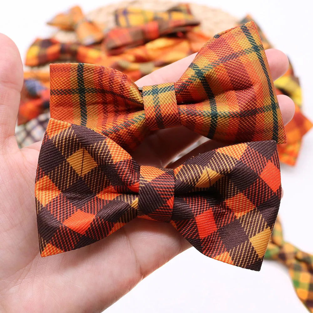 Thanksgiving Dog Bow Tie Set - 50pcs set