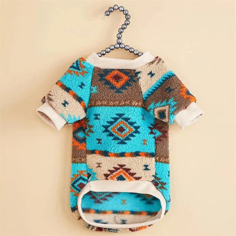 Totem Print Puppy Sweater – Warm Winter Hoodie for Small Dogs AliExpress