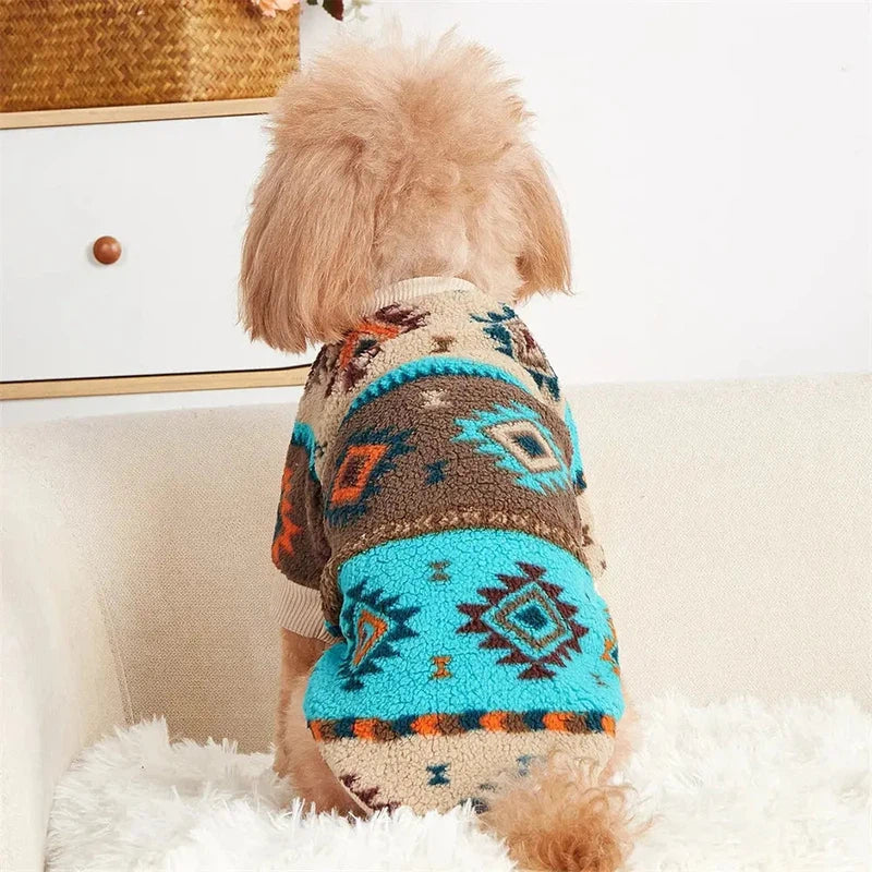 Totem Print Puppy Sweater – Warm Winter Hoodie for Small Dogs AliExpress