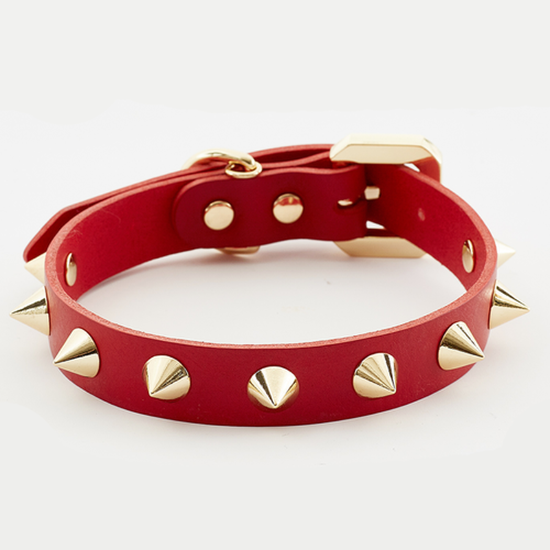 Golden Spike Red Collar – Bold, Durable, Luxurious Emerald Alfie