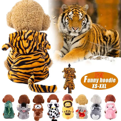 Warm Flannel Pet Costume - Tiger & Dinosaur Styles AliExpress