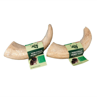 Water Buffalo Horn Core Dog Chews-2 Count-10 oz (WSP) Harlequin Ganymede