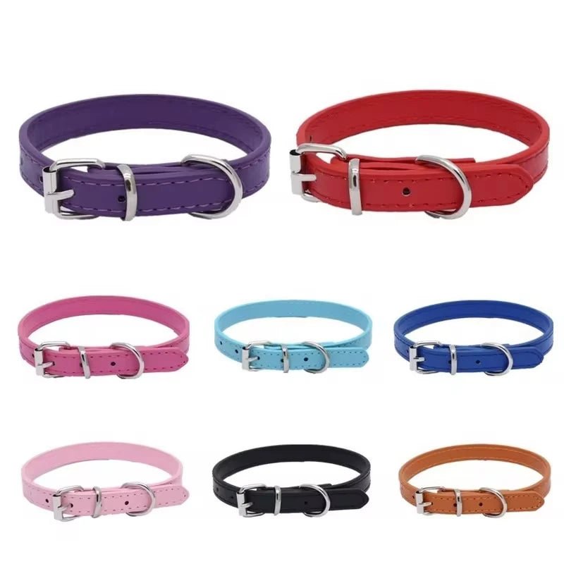 Adjustable Leather Dog Collar - Poochi Paws