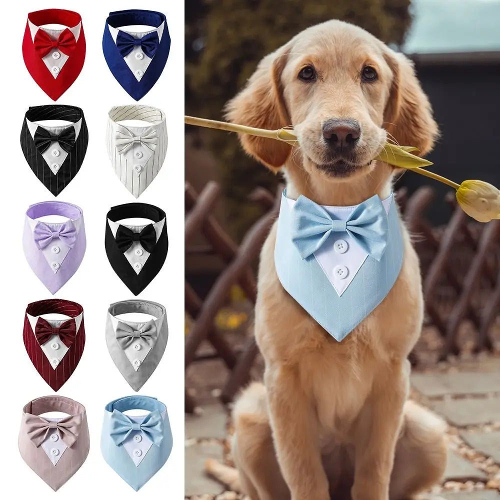 Adjustable Tuxedo Bow Tie Collar - Poochi Paws