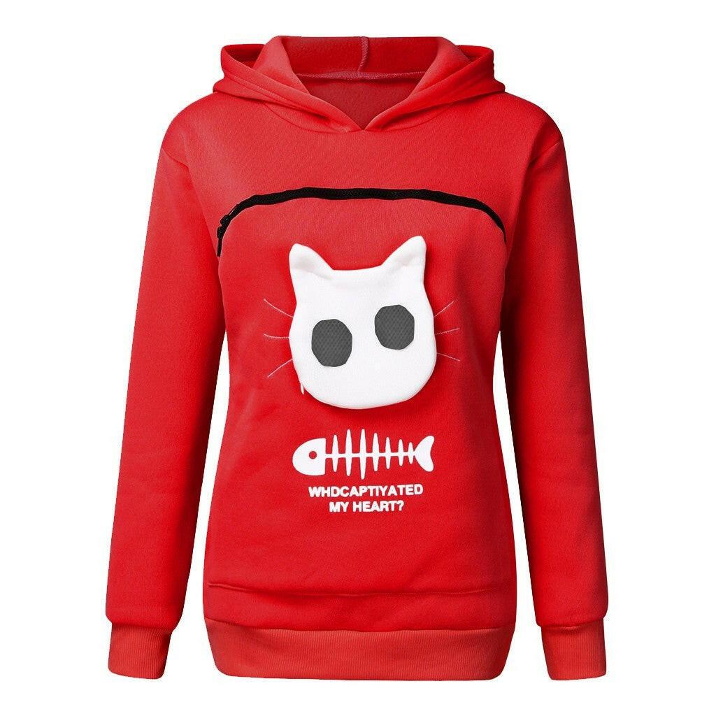 Cat Pocket Hoodie Sweatshirt - Poochi Paws