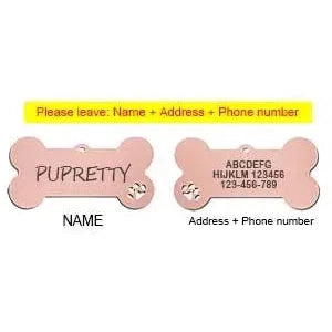 Custom Engraved Bone Shaped Pet ID Tag - Poochi Paws