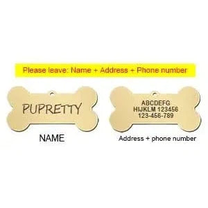 Custom Engraved Bone Shaped Pet ID Tag - Poochi Paws