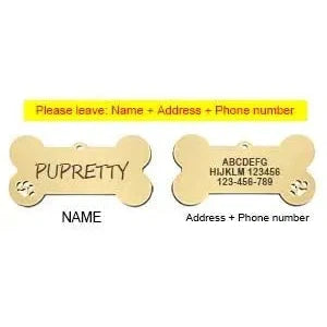 Custom Engraved Bone Shaped Pet ID Tag - Poochi Paws