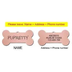 Custom Engraved Bone Shaped Pet ID Tag - Poochi Paws