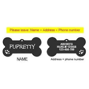 Custom Engraved Bone Shaped Pet ID Tag - Poochi Paws