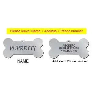 Custom Engraved Bone Shaped Pet ID Tag - Poochi Paws