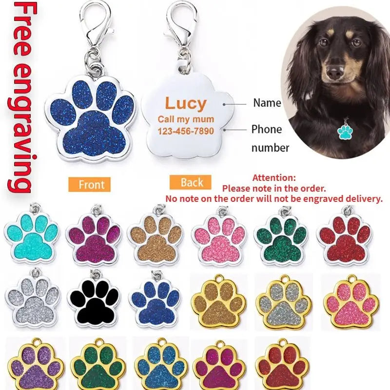 Custom Engraved Stylish Pet ID Tag - Poochi Paws