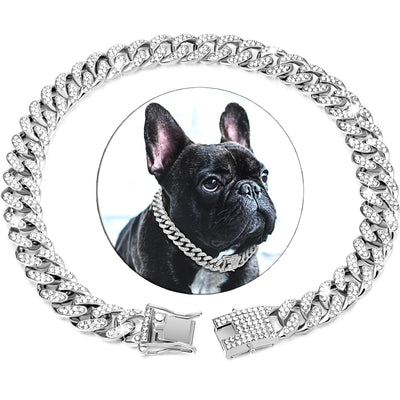 Diamond Cuban Dog Chain Collar - Poochi Paws