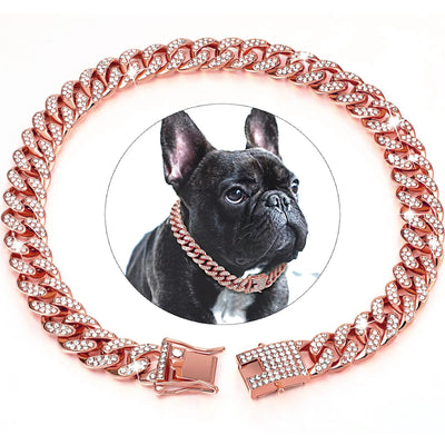 Diamond Cuban Dog Chain Collar - Poochi Paws