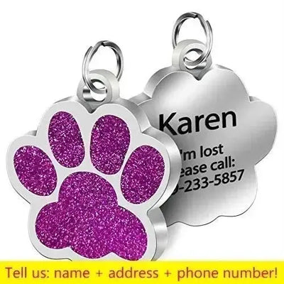 Glitter Paw Pet ID Tag - Poochi Paws