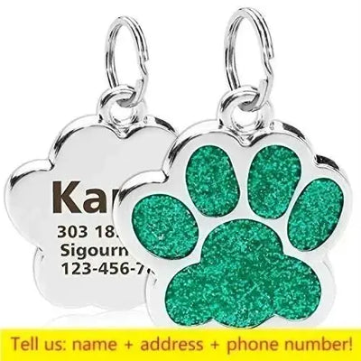 Glitter Paw Pet ID Tag - Poochi Paws