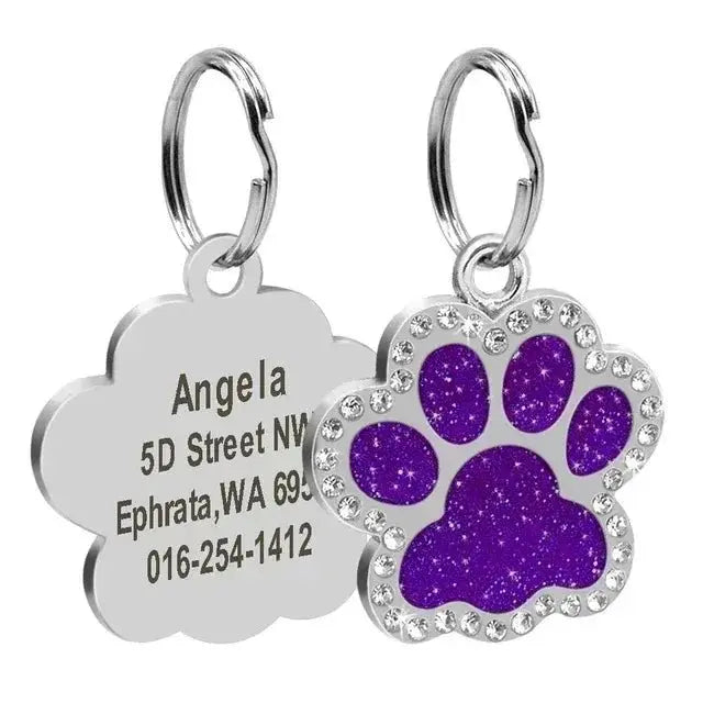 Glitter Paw Pet ID Tag - Poochi Paws