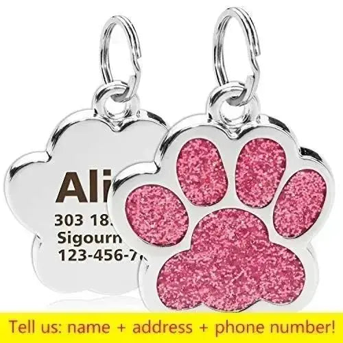 Glitter Paw Pet ID Tag - Poochi Paws