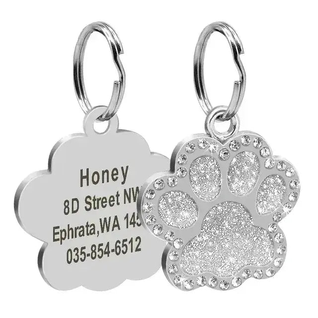 Glitter Paw Pet ID Tag - Poochi Paws