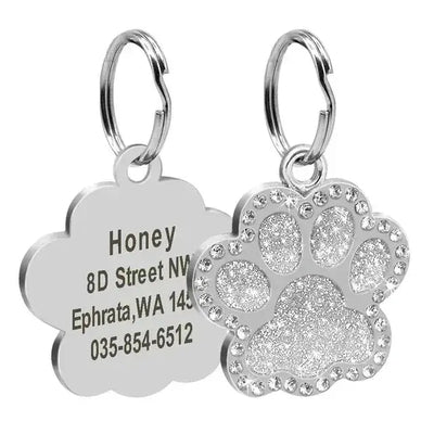 Glitter Paw Pet ID Tag - Poochi Paws