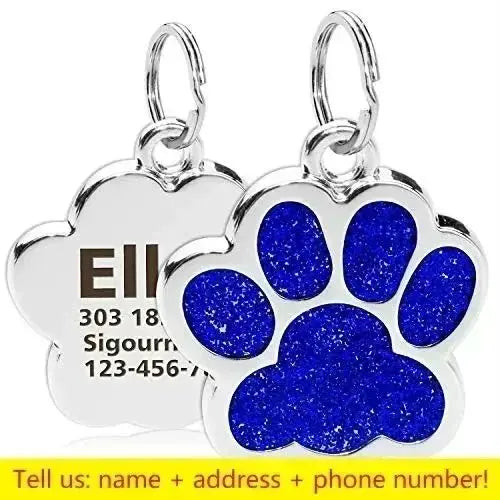 Glitter Paw Pet ID Tag - Poochi Paws